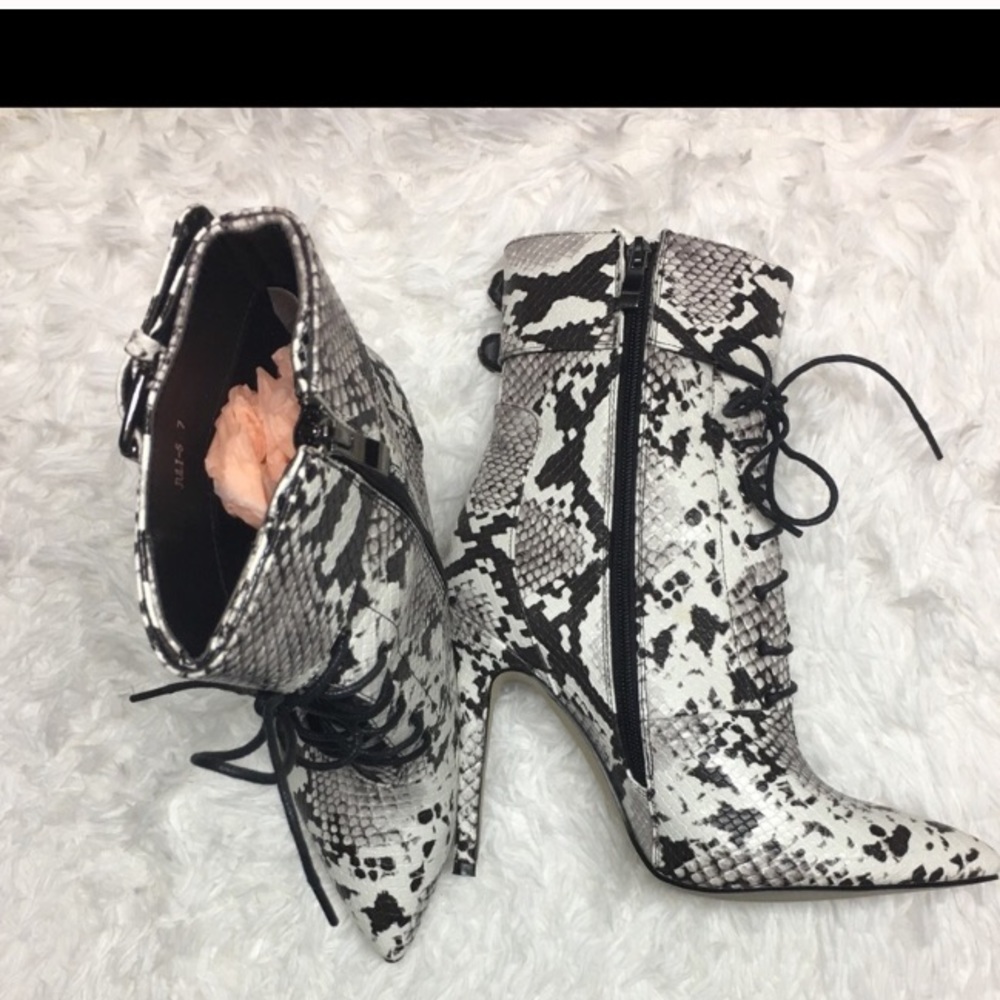 Snakeskin ankle boots